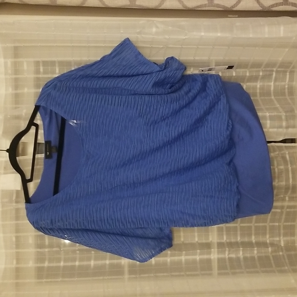 NWT blue short sleeve boatnwck AB studio top